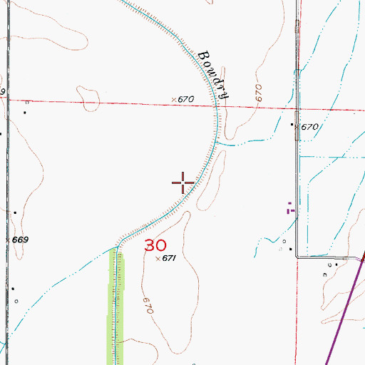 Topographic Map of Bowdry Lake, MO