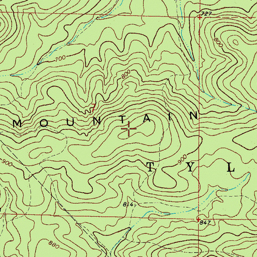 Topographic Map of Dry Fork Mountain, AR
