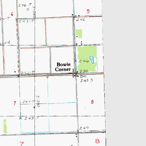 Topographic Map of Bowie Corner, MO