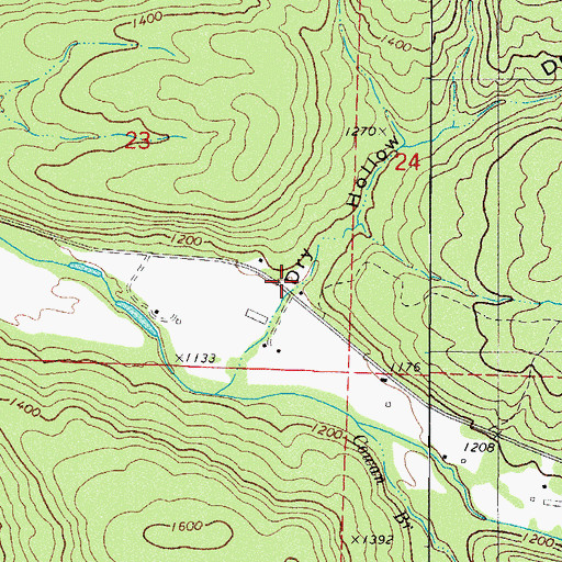 Topographic Map of Dry Hollow, AR
