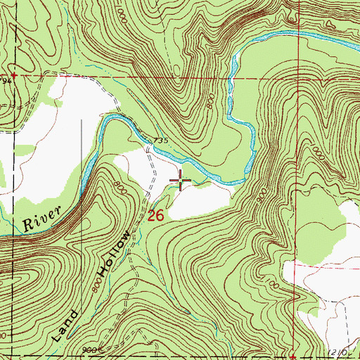 Topographic Map of Dry Land Hollow, AR