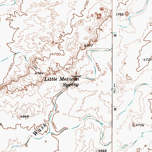 Topographic Map of Little Mexican Spring, AZ