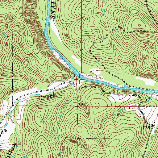 Topographic Map of Boyds Creek, MO