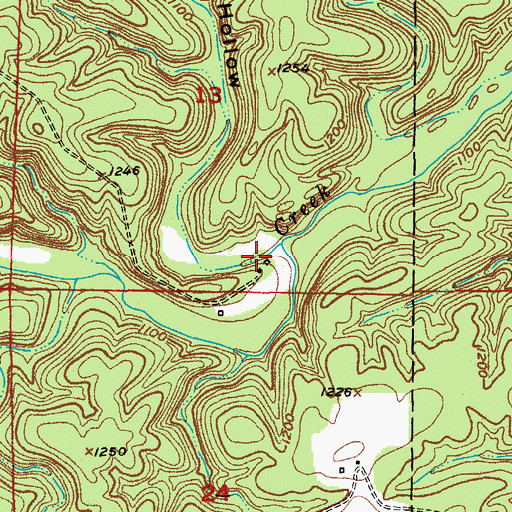 Topographic Map of Bradford Cave Hollow, MO