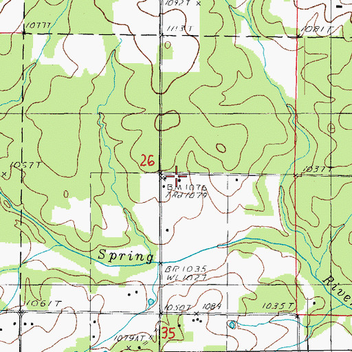 Topographic Map of Bradford School, MO