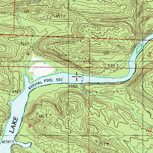 Topographic Map of Duckett Ford, AR