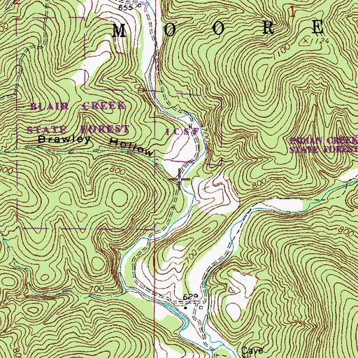Topographic Map of Brawley Hollow, MO
