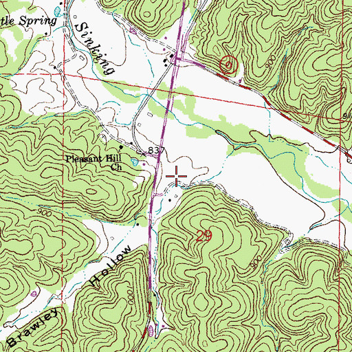 Topographic Map of Brawley Hollow, MO