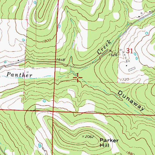 Topographic Map of Dunaway Hollow, AR