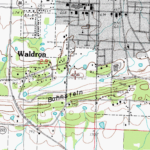 Topographic Map of Duncan Cemetery, AR