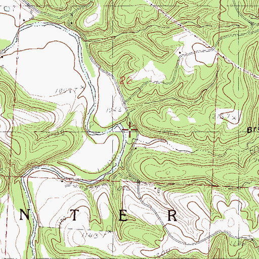 Topographic Map of Brittle Hollow, MO