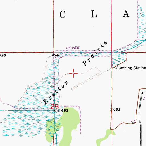 Topographic Map of Britton Prairie, MO