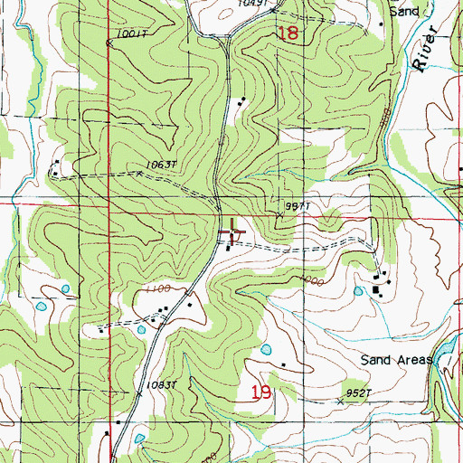 Topographic Map of Bronson School, MO