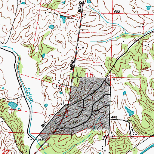 Topographic Map of Brooks School, MO