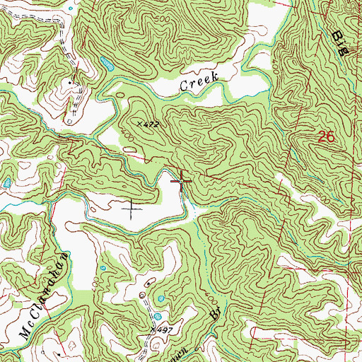 Topographic Map of Brown Branch, MO
