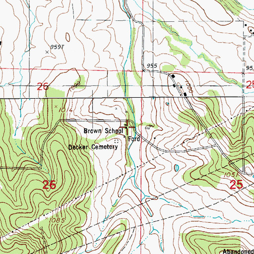 Topographic Map of Brown School, MO