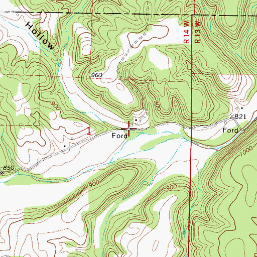 Topographic Map of Browning Hollow, MO