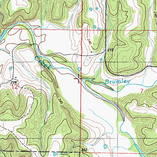 Topographic Map of Brumley Creek, MO