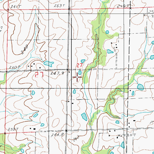 Topographic Map of Bruner School, MO