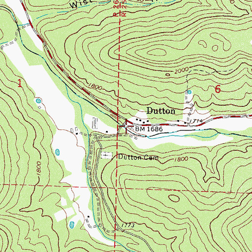 Topographic Map of Dutton, AR