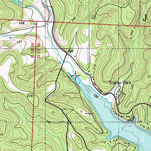 Topographic Map of Brush Creek, MO