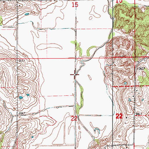Topographic Map of Brush Creek, MO
