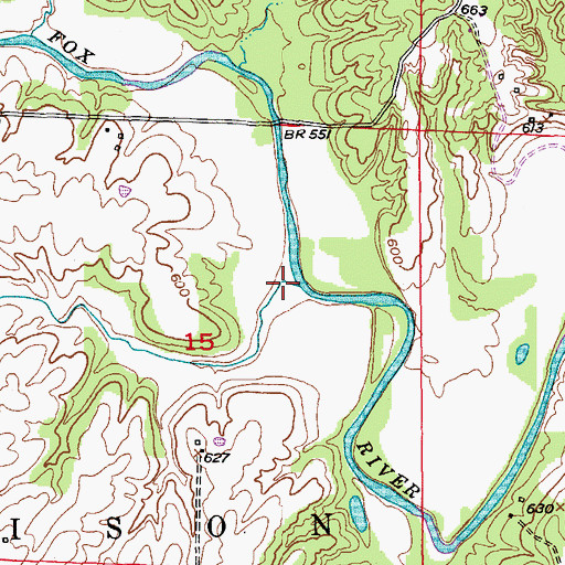 Topographic Map of Brush Creek, MO