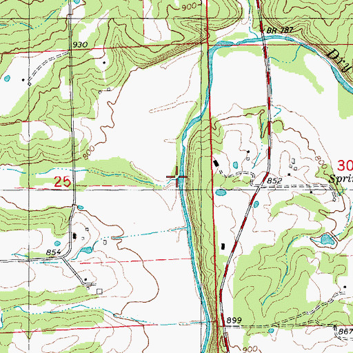 Topographic Map of Brush Creek, MO