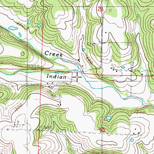 Topographic Map of Brush Creek, MO