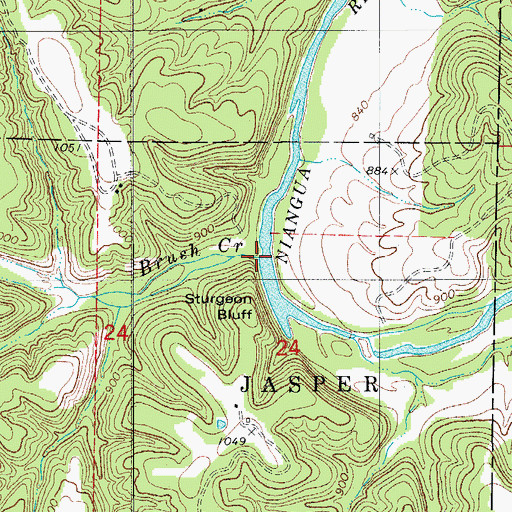Topographic Map of Brush Creek, MO