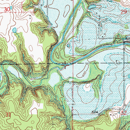 Topographic Map of Brush Creek, MO