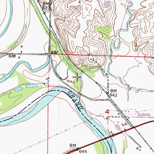 Topographic Map of Brush Creek, MO