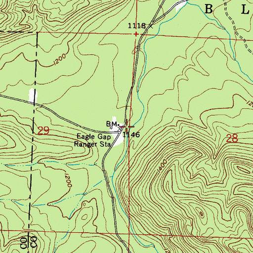 Topographic Map of Eagle Gap Ranger Station, AR
