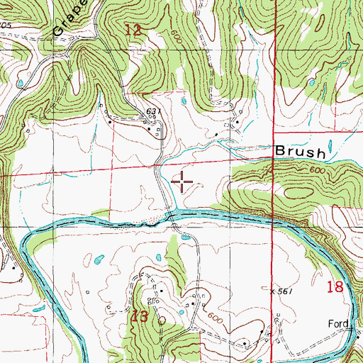 Topographic Map of Brush Creek Hollow, MO