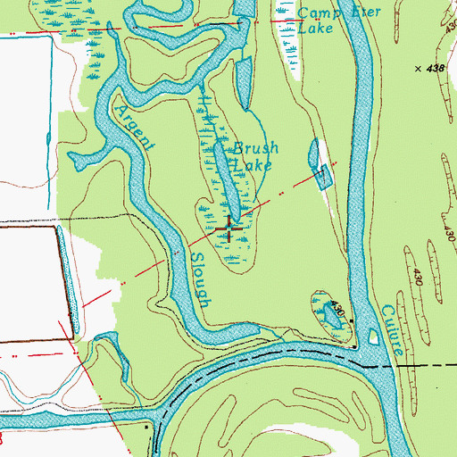 Topographic Map of Brush Lake, MO