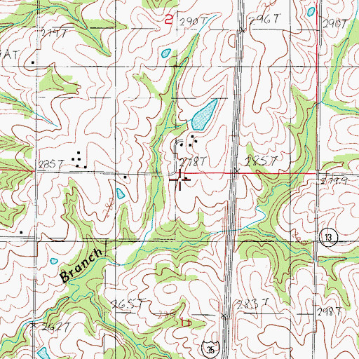 Topographic Map of Brush Oak School, MO