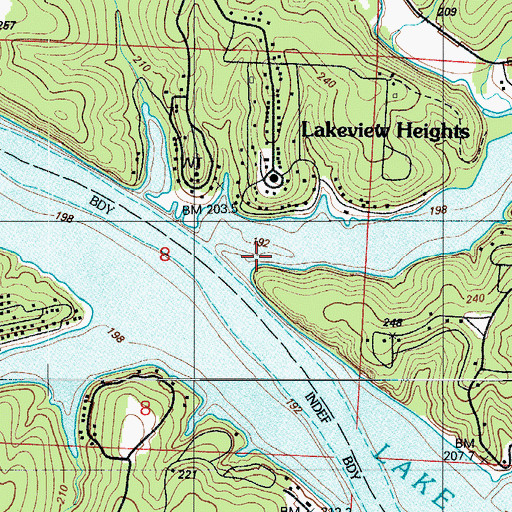 Topographic Map of Brushy Creek, MO