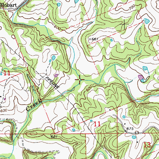 Topographic Map of Brushy Creek, MO