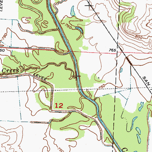 Topographic Map of Brushy Creek, MO