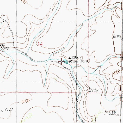Topographic Map of Little Miller Tank, AZ
