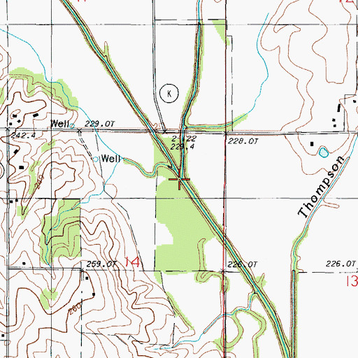 Topographic Map of Brushy Creek, MO