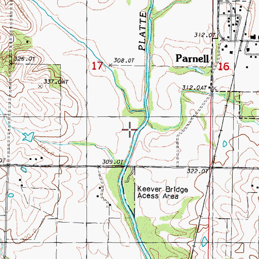 Topographic Map of Brushy Creek, MO