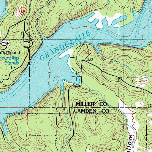 Topographic Map of Brushy Hollow, MO