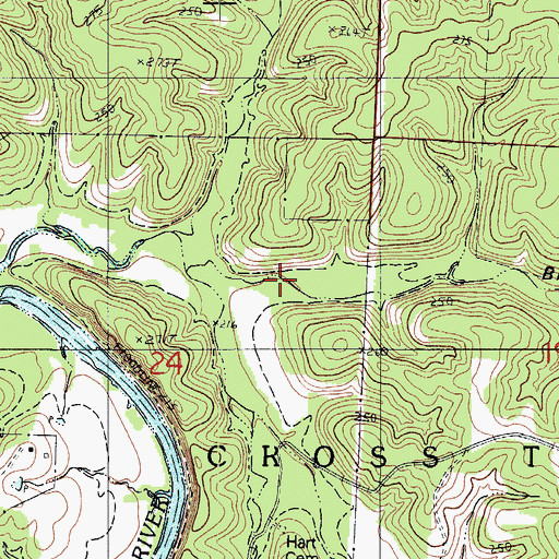Topographic Map of Brushy Hollow, MO