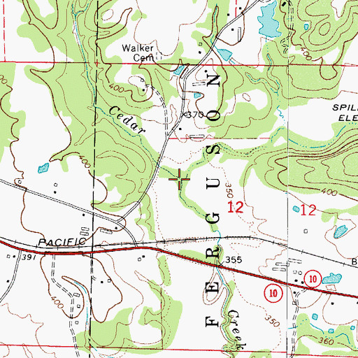 Topographic Map of East Cedar Creek, AR
