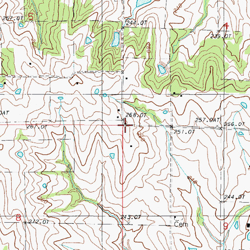 Topographic Map of Bryanville School (historical), MO