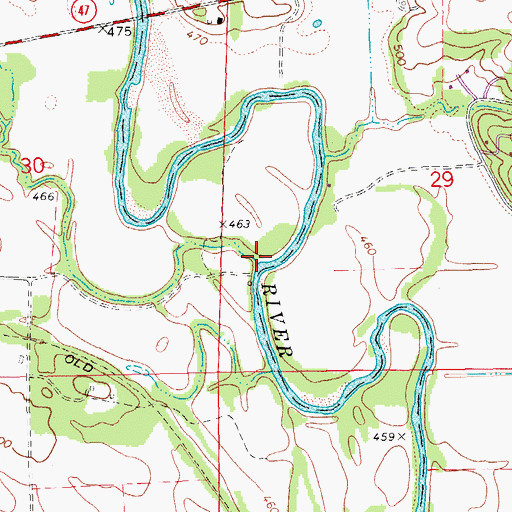 Topographic Map of Buchanan Creek, MO