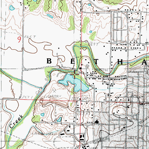 Topographic Map of Buck Branch, MO