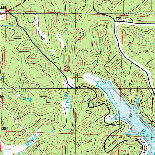 Topographic Map of Buck Creek, MO