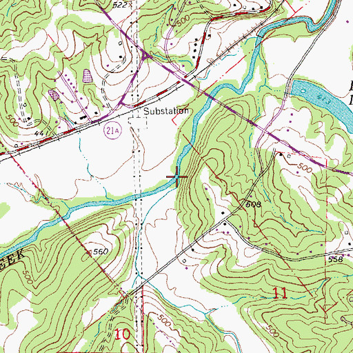 Topographic Map of Buck Creek, MO